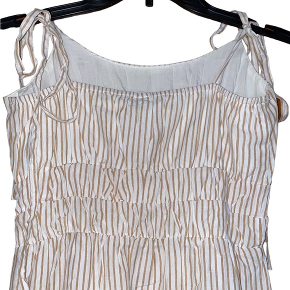 NWT MINKPINK Koa Strappy Mini Dress in White & Beige Stripes - Picture 10 of 10